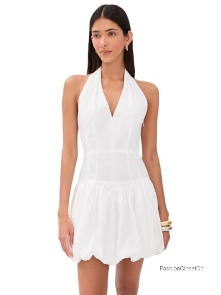 Simkhai Women's Brooke Cotton Halter Mini Dress